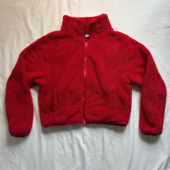 Old Navy Jackets & Blazers - Old navy Sherpa red full zip jacket size small